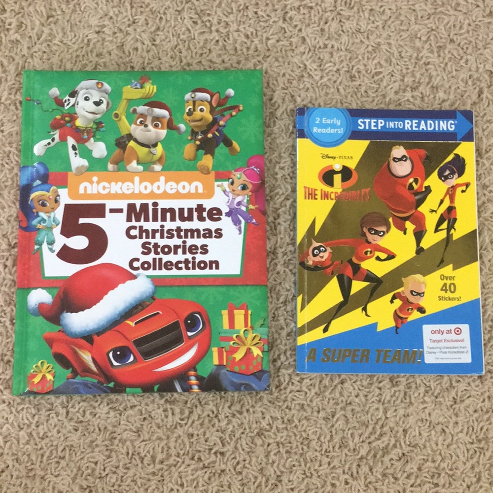 Nickelodeon 5-Minute Christmas Stories Collection + The Incredibles Book Bundle